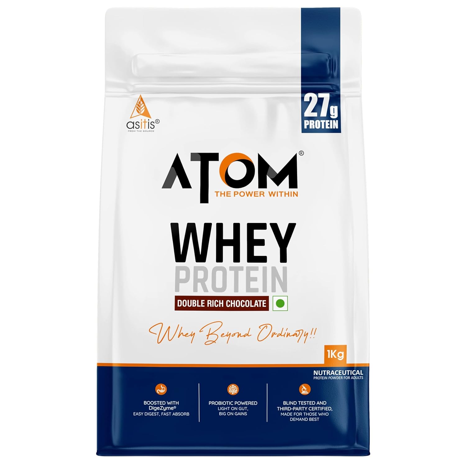 AS-IT-IS Nutrition ATOM Whey Protein | 27g protein | Isolate & Concentrate